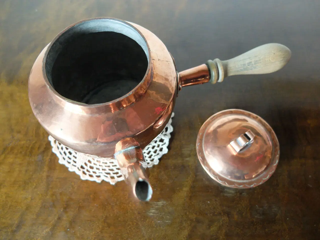 Billede 3 - Kobber kaffekande/tepotte med stjært