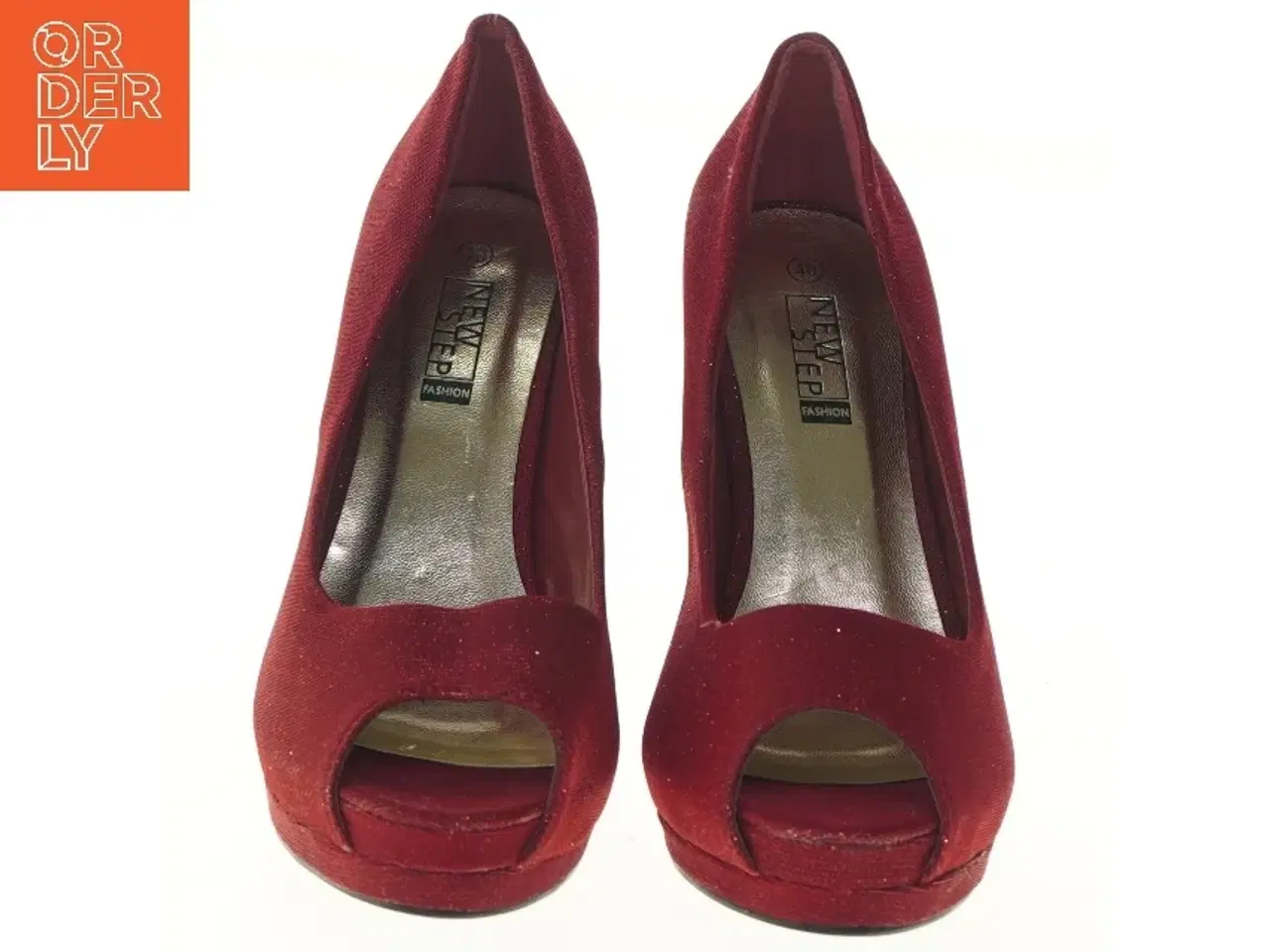 Billede 3 - Røde stiletter med åbne tæer fra New Step (str. 40 )