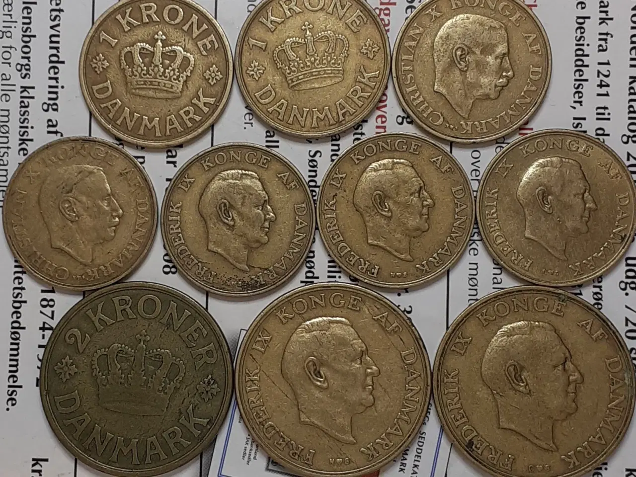 Billede 2 - 1 + 2 kroner, 1925 - 1957, 10 forskellige