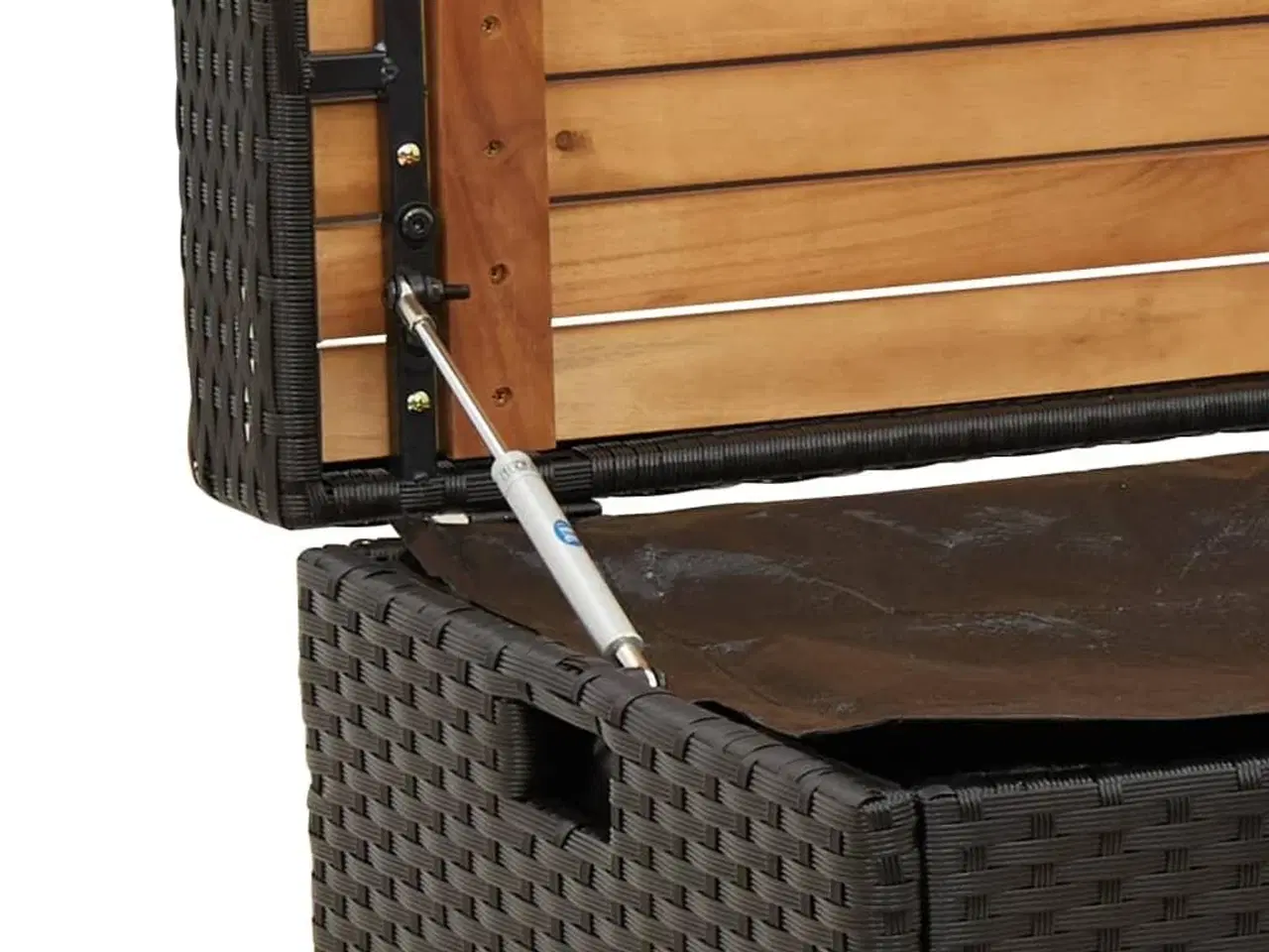 Billede 8 - Opbevaringsbænk 100x50x52 cm polyrattan og akacietræ sort