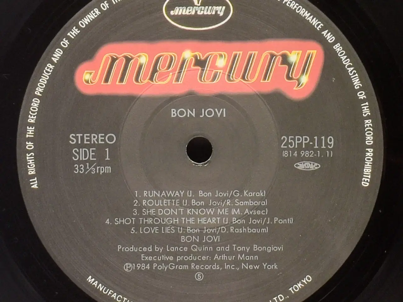 Billede 5 - Bon Jovi - Bon Jovi - JAPAN 1984 (25PP-119) EX/EX