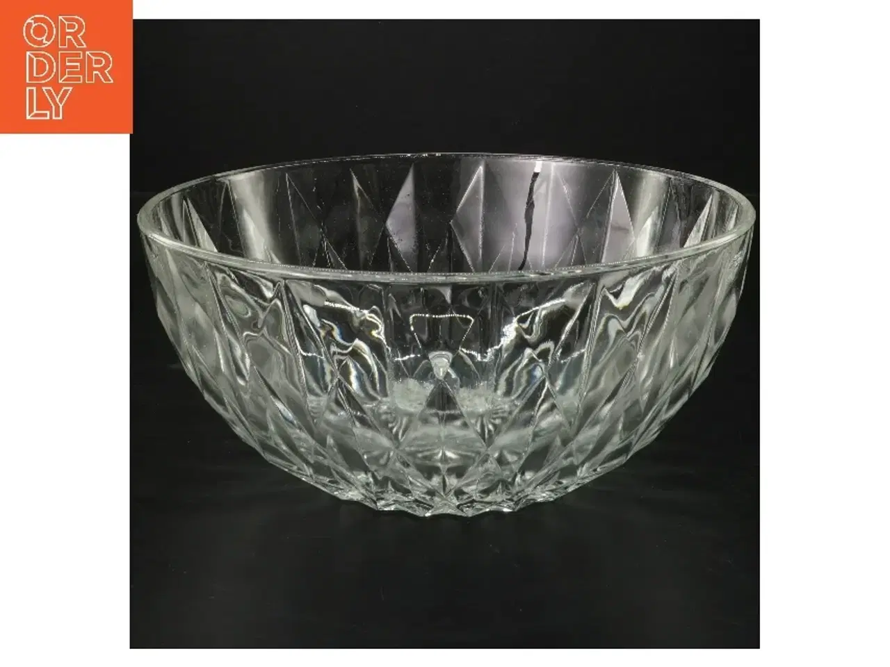 Billede 1 - Glas skål med mønster (str. Ø 23 cm)