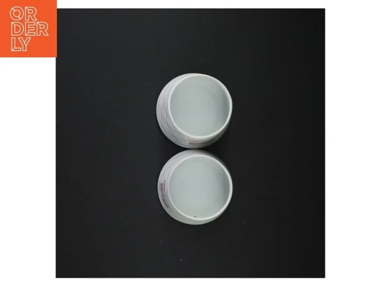 Billede 2 - Hvide keramikskåle med geometrisk mønster fra Home Collection (str. 7 x 8 cm)