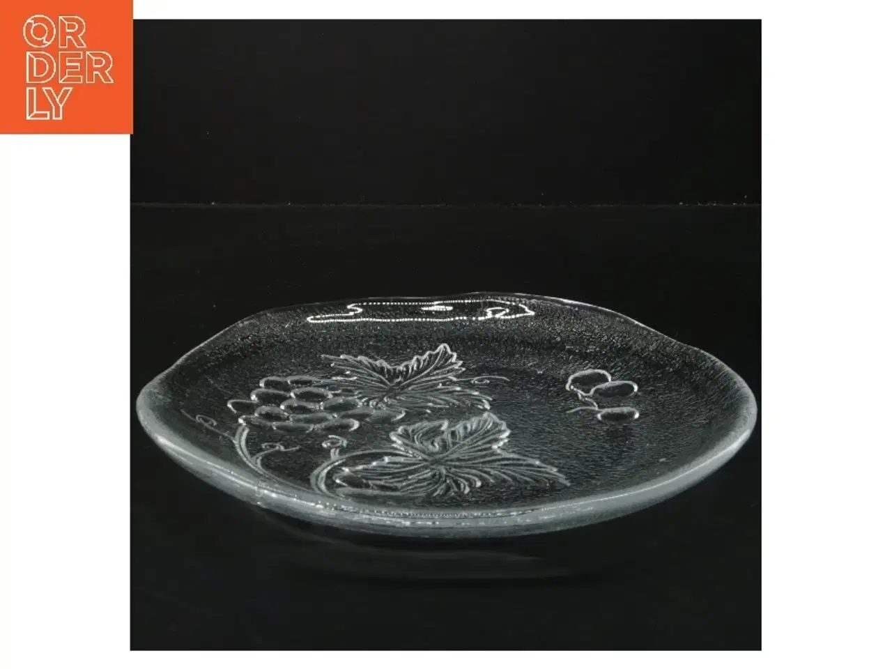 Billede 1 - Glas fad med druemønster (str. Ø 24 cm)