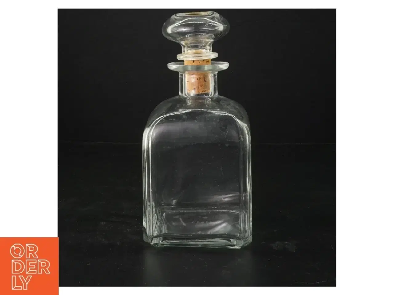 Billede 1 - Glas karaffel med korkprop (str. 9,5x9,5x20 cm)