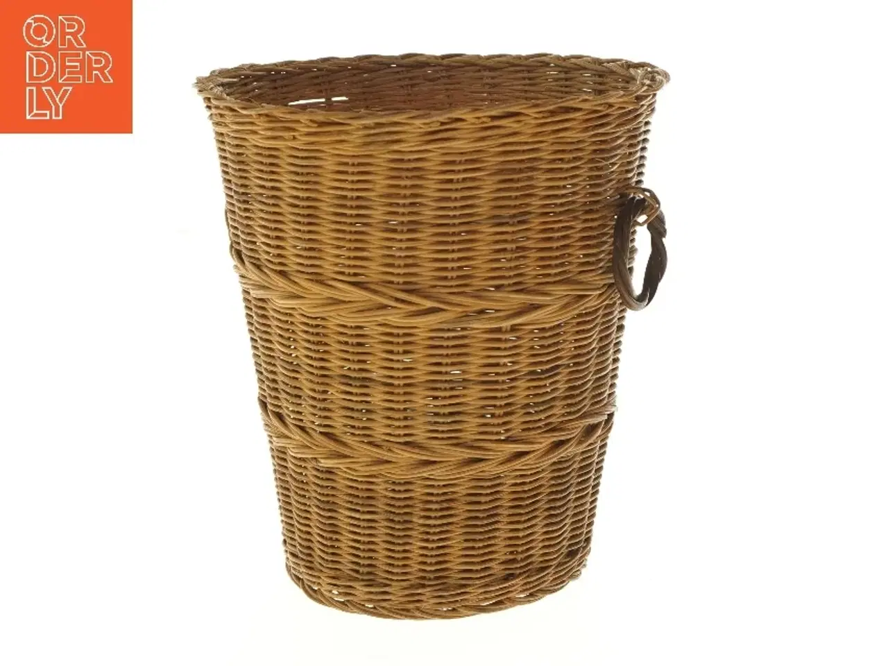 Billede 1 - Flettet kurv med håndtag (str. Ø 24x27 cm)