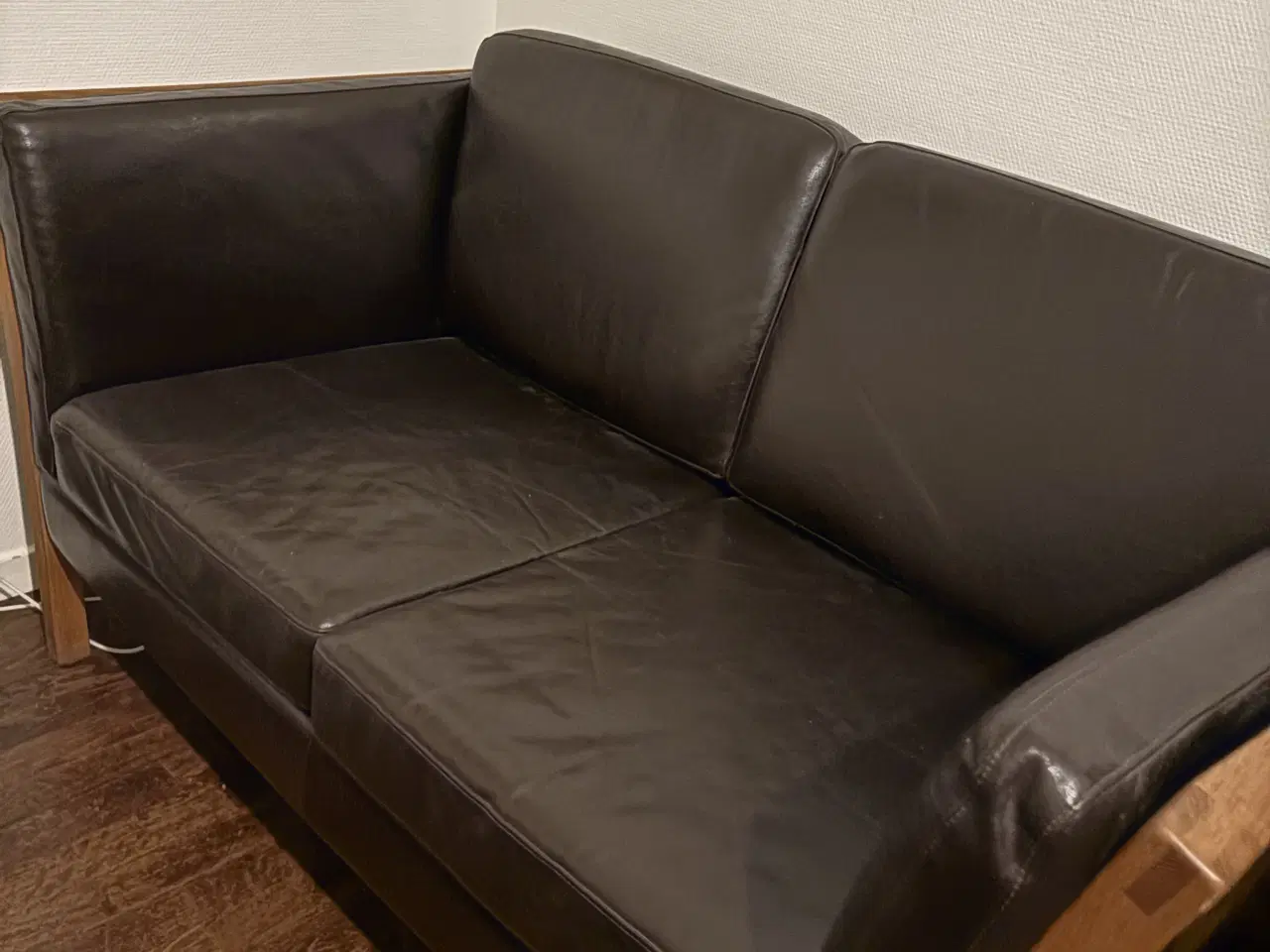 Billede 1 - Cognac farvet Læder sofa