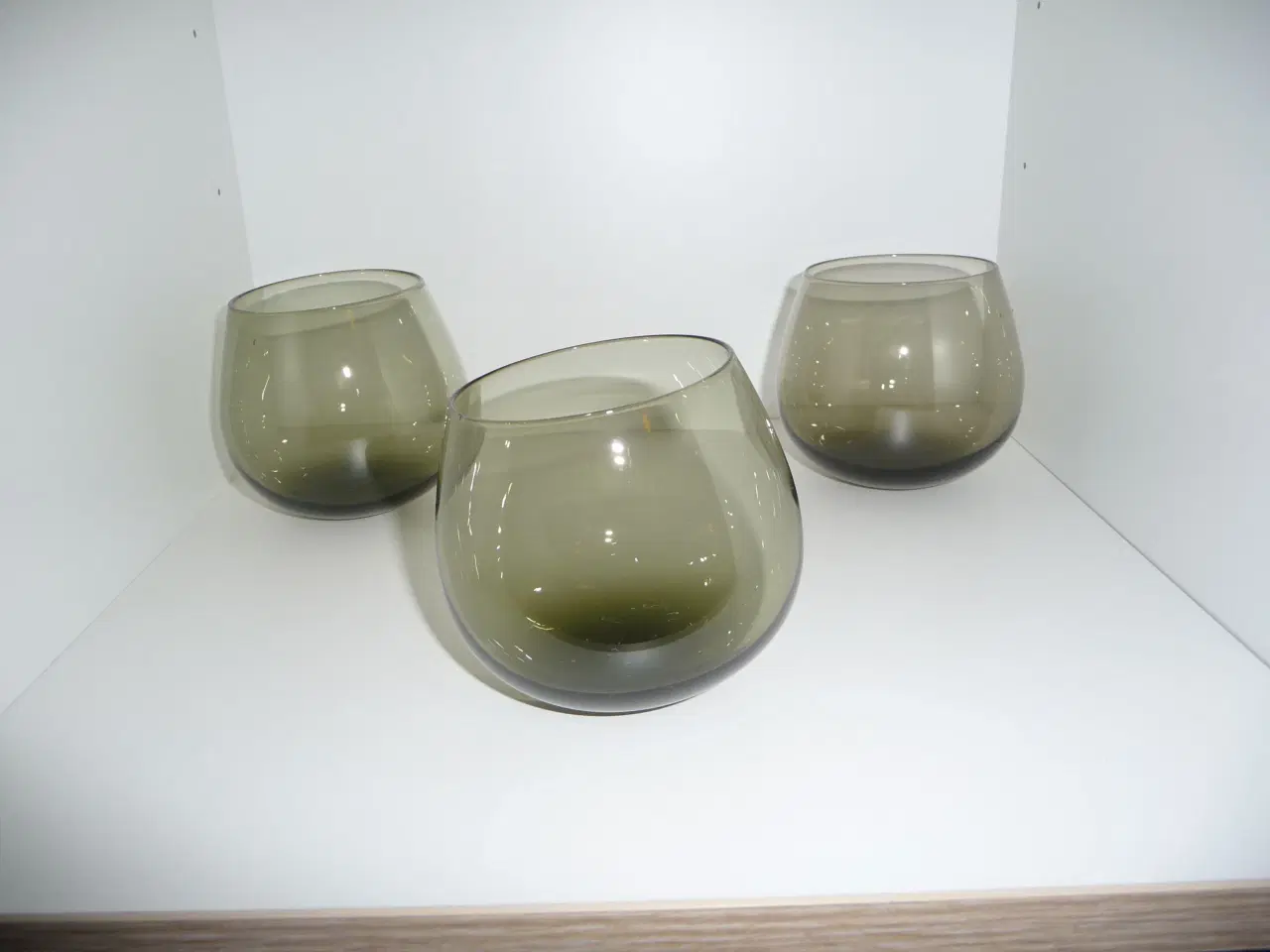 Billede 2 - 3 tumling Cognacglas, grønlig 