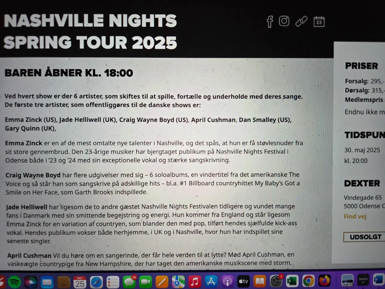 Billede 1 - Billetter Nashville Nights Spring Tour 2025 i musi