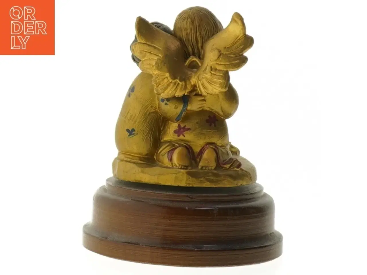 Billede 2 - Engelfigur med krybbescene (str. 14 cm)