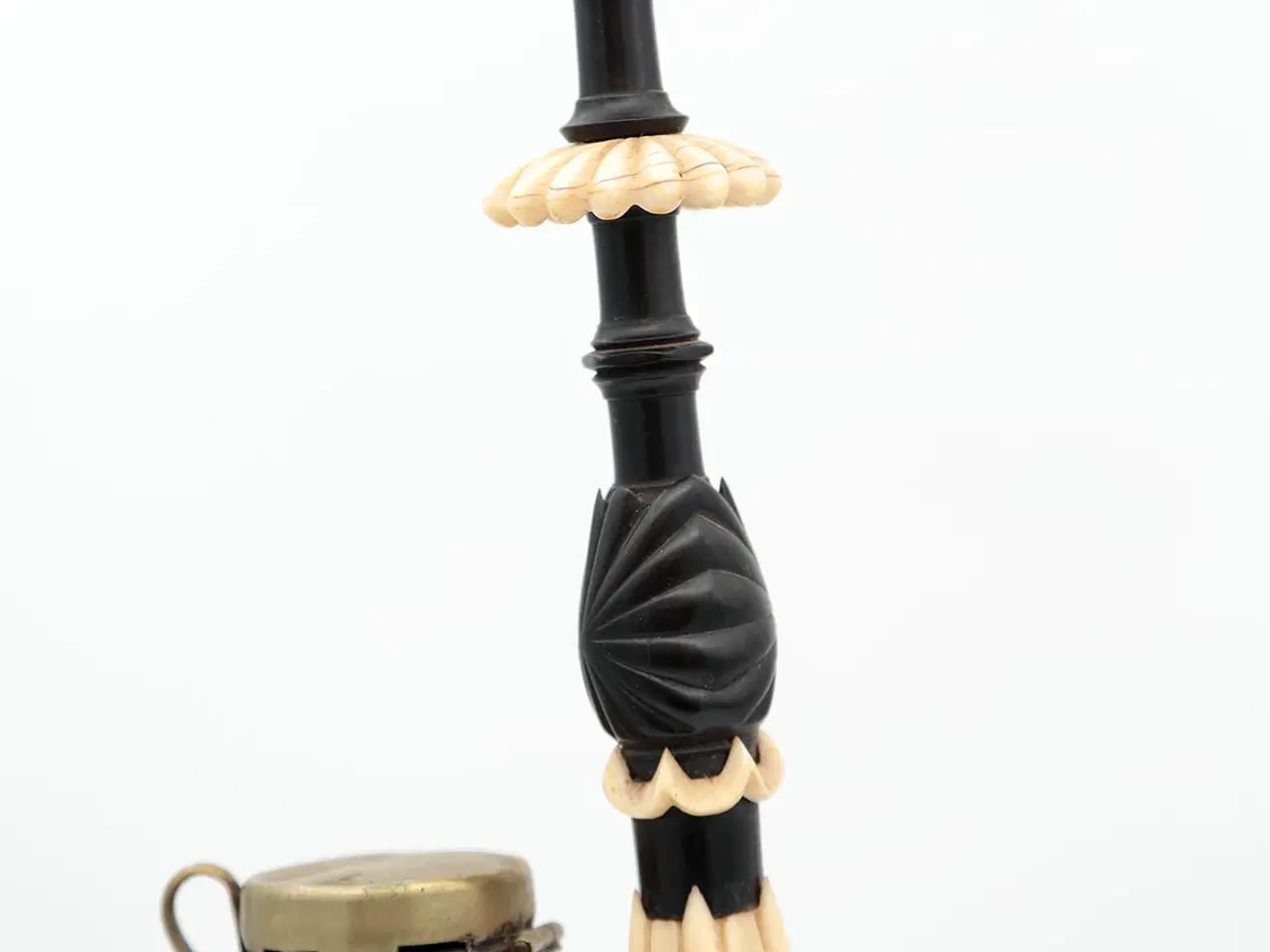 Billede 3 - Antik Alpepibe med mærskumshoved, horn og ben