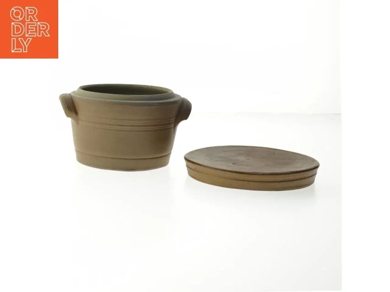 Billede 3 - Keramikbeholder med låg (str. Ø. 12,5 cm. længde, 9,5 cm)