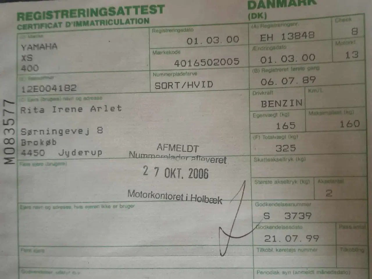 Billede 6 - Yamaha XS 400 (Gul)