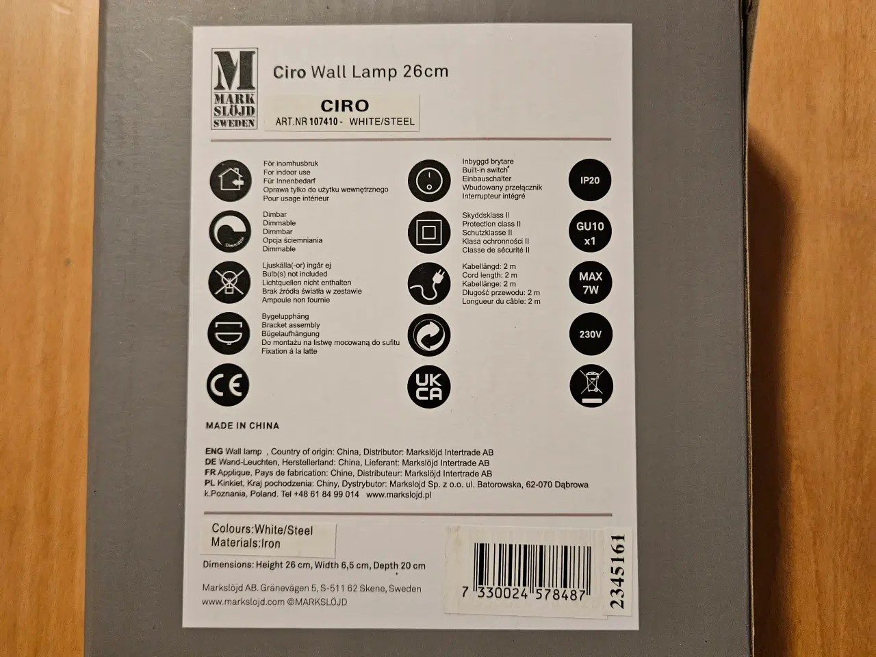 Billede 2 - Lampe til at hænge på væggen