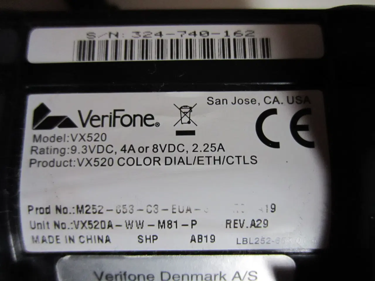 Billede 3 - Verifone VX520 C betalingskort terminal med bon