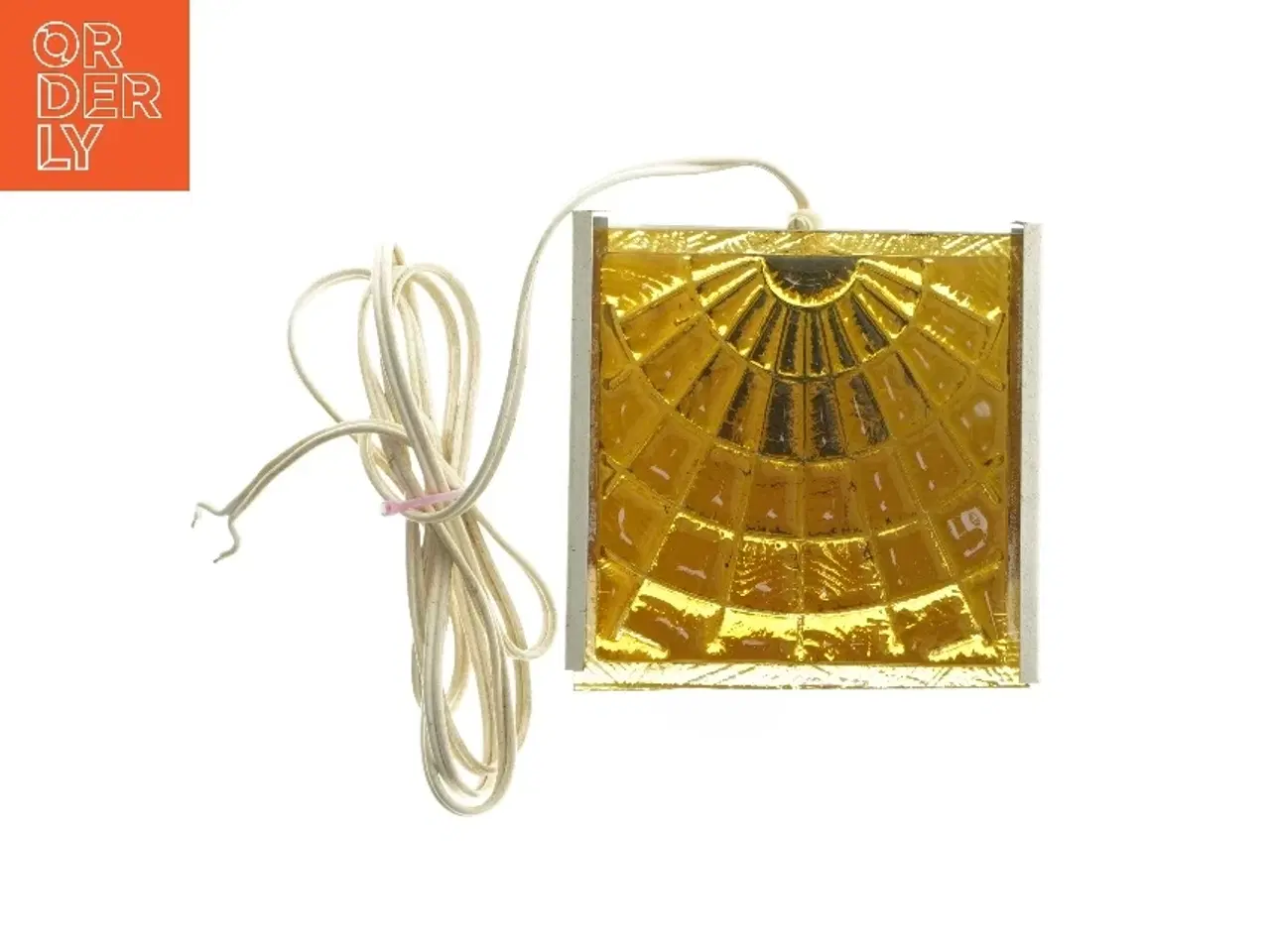 Billede 1 - 1960er Væglampe med guldfarvet glas (str. 13x14 cm)