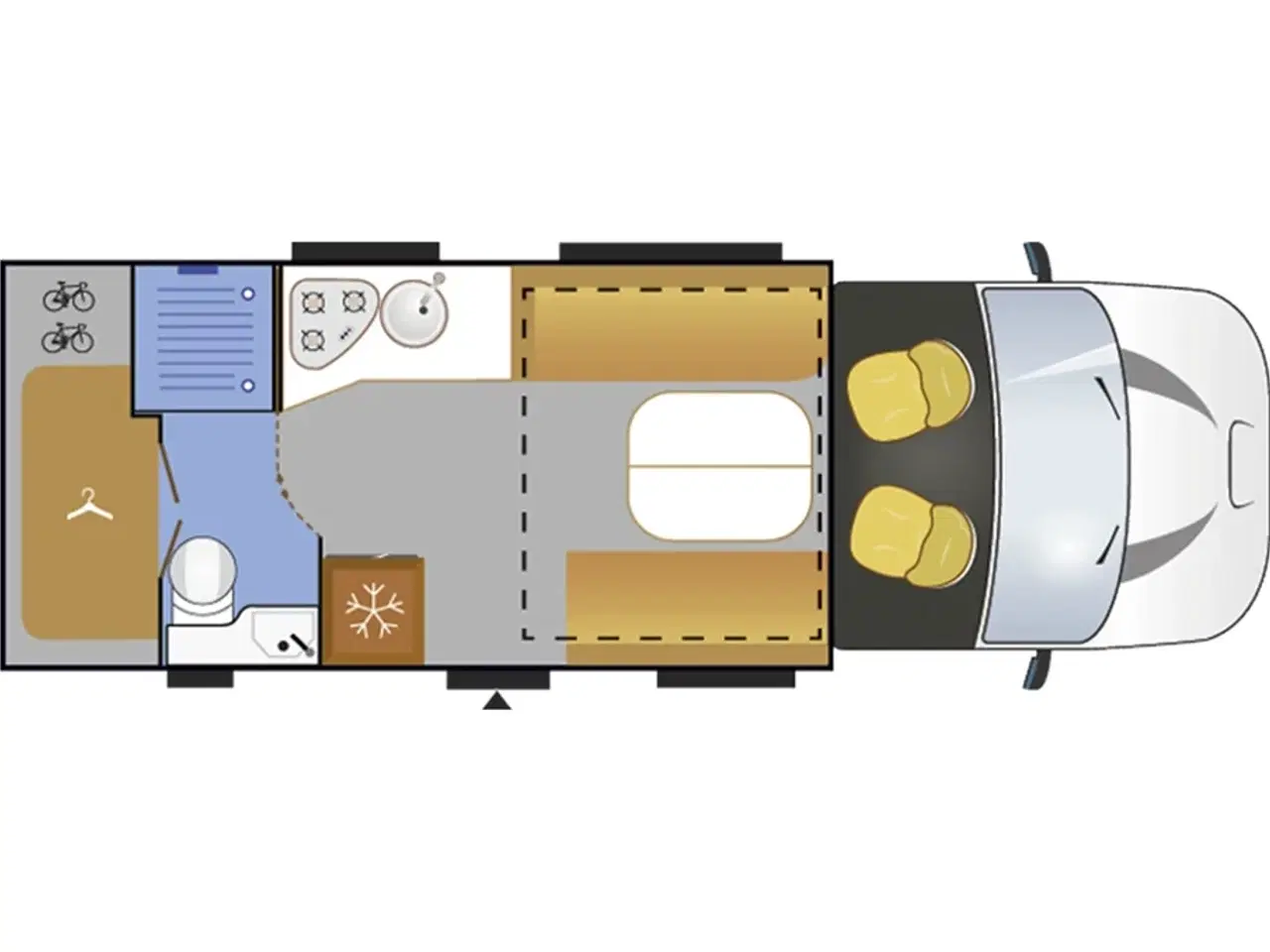 Billede 26 - 2019 - Chausson Titanium 640   Masser af plads, Ford 170 hk. med automatgear.  alufælge, dobbelt el-sænkeseng