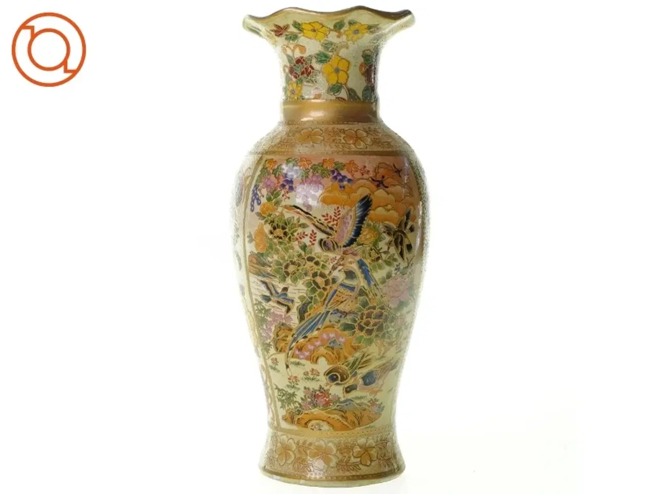 Billede 1 - Vase med kinesisk motiv (Højde 25 cm.)