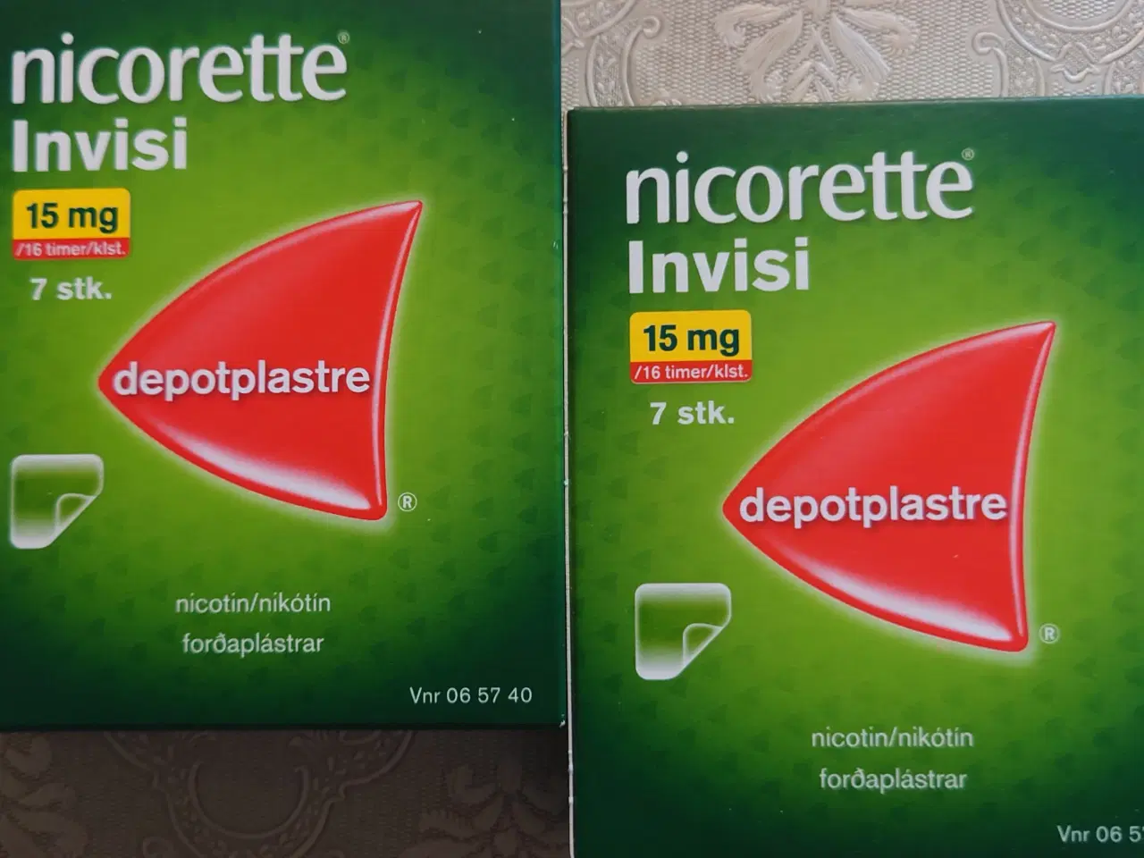 Billede 1 - 2 pakker á 7 stk Nicorette depotplastre 15 mg 