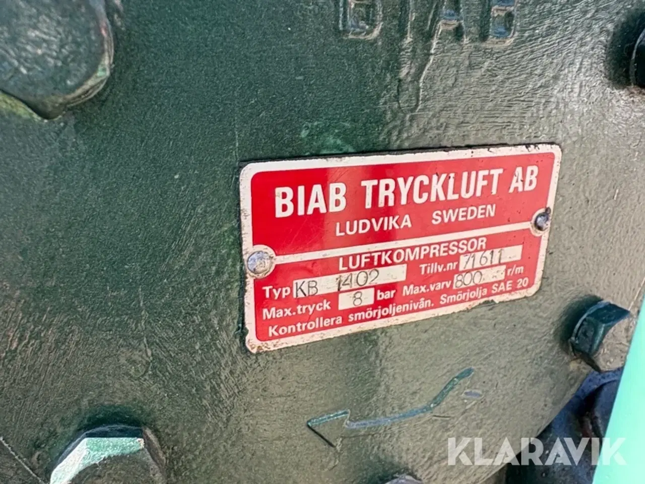 Billede 6 - Kompressor Biab Tryckluft AB KTTA 1400/350