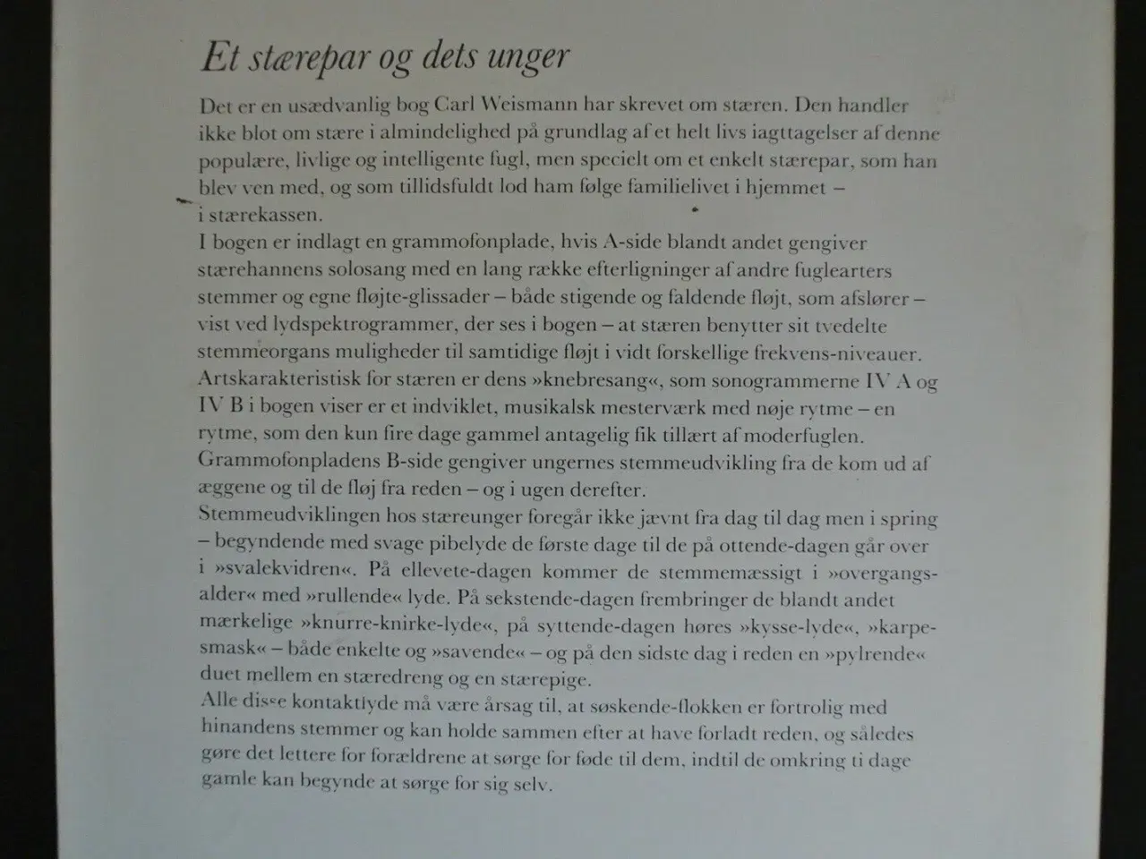 Billede 4 - stæren, fuglen der er anderledes. med singleplade,