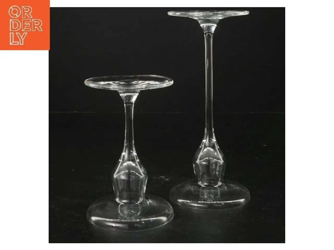 Billede 2 - Glas lysestager fra Holmegaard (str. 12 og 18 cm)