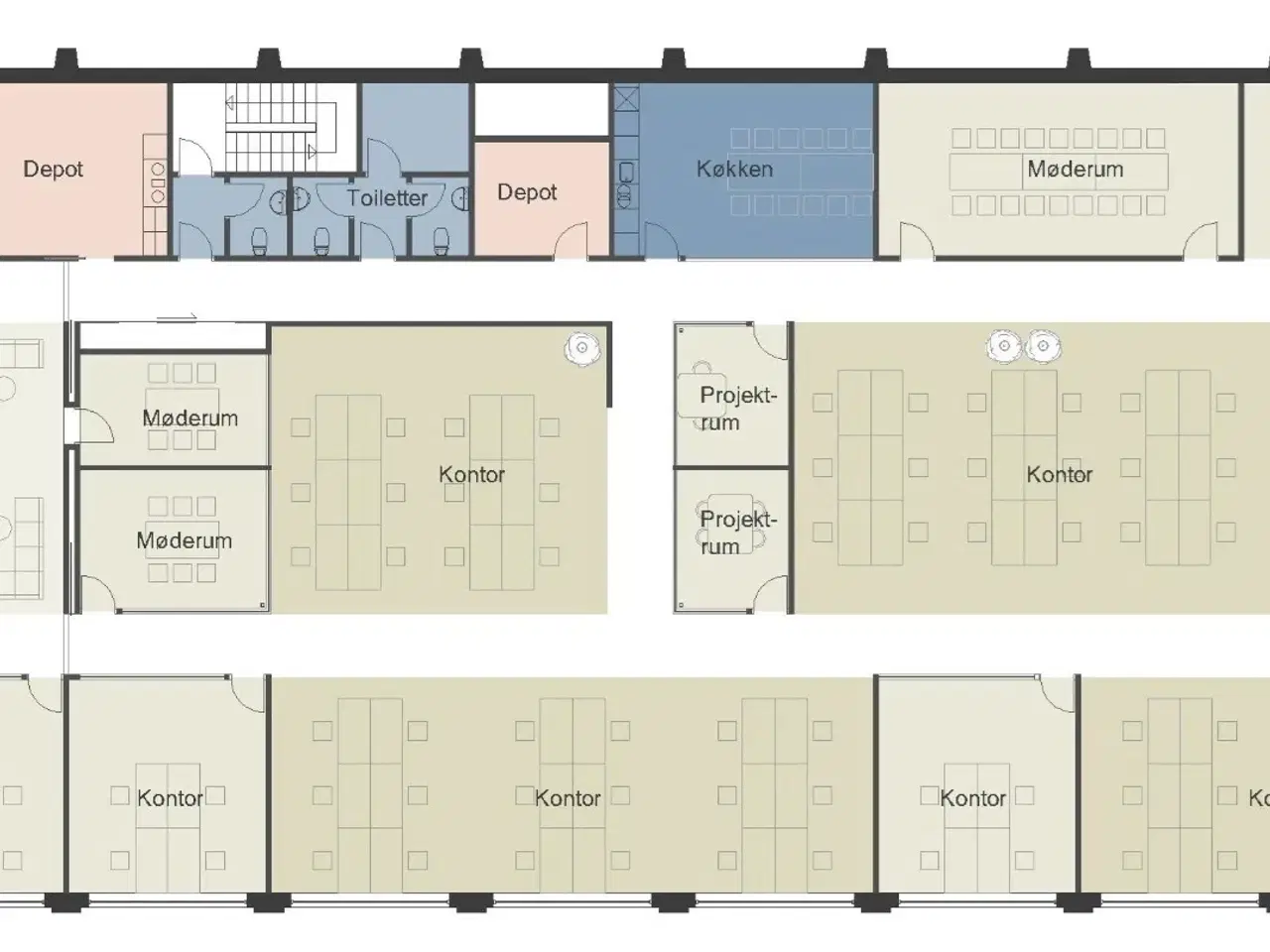 Billede 20 - Indbydende lejemål med åbent kontormiljø