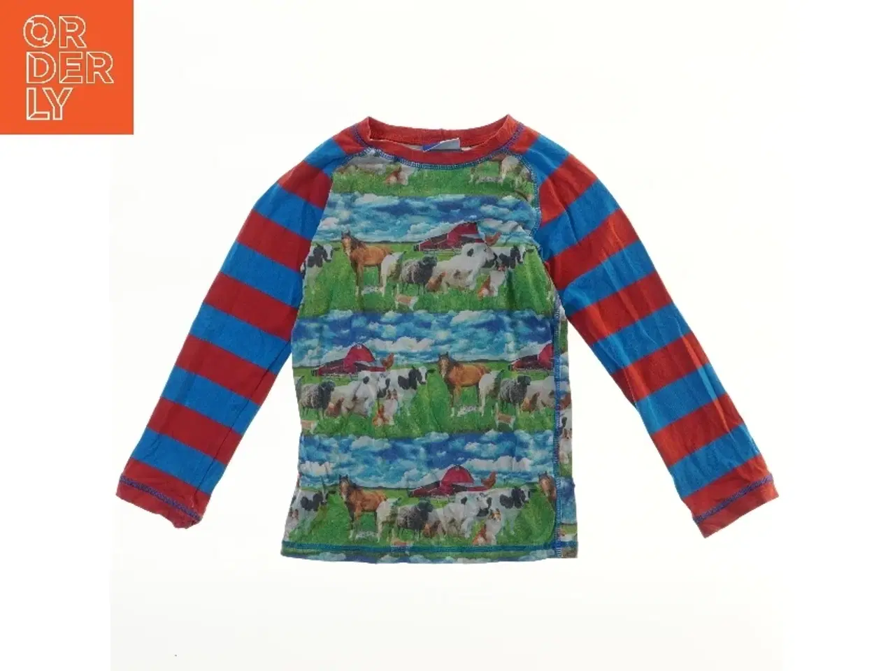 Billede 1 - Molo langærmet børnebluse med bondegårdmotiv (str. 128)