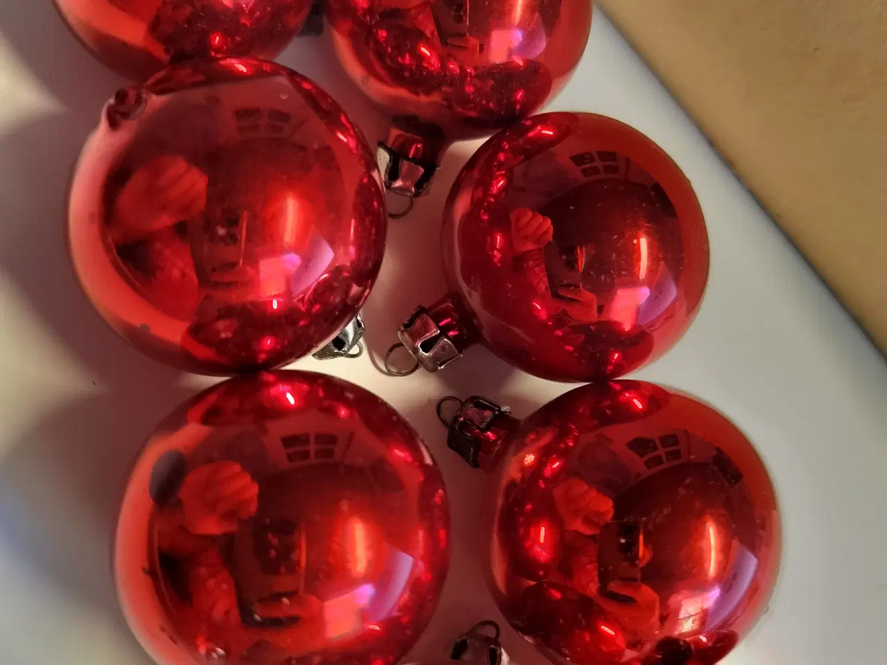 Billede 3 - julepynt gammelt 8 stk gamle røde julekugler i gla