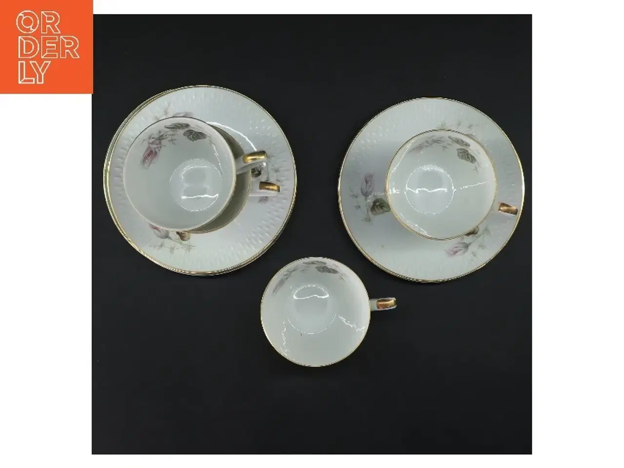 Billede 3 - Sæt af kaffekopper med underkopper fra Egersund (str. 4 stk Ø 7,5 & 13,5 cm)