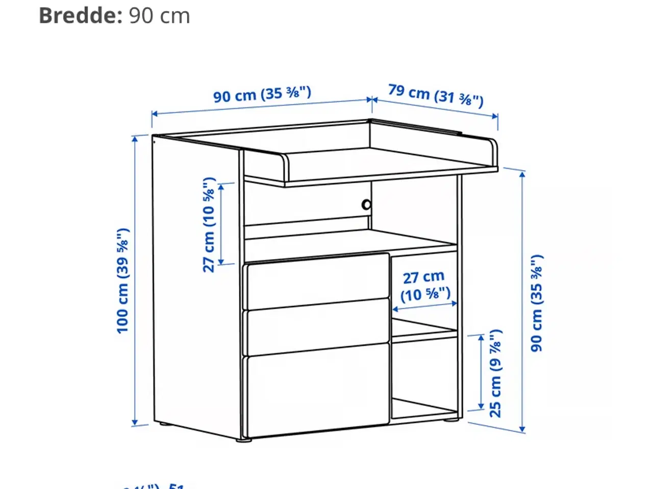Billede 3 - Ikea Småstad puslebord 