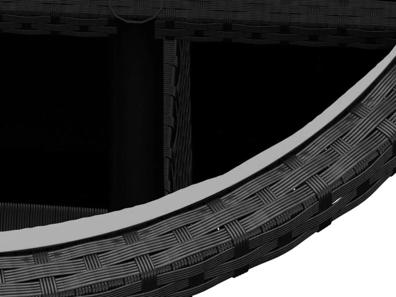 Billede 3 - Havebord Ø60x75 cm hærdet glas og polyrattan sort