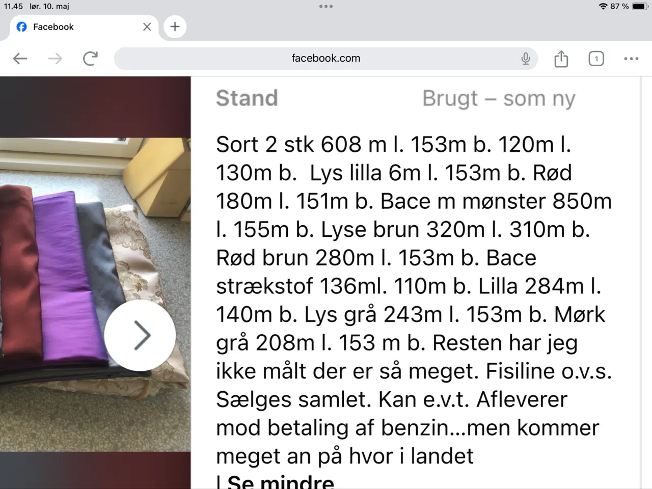 Billede 1 - Stof i mange meter og farver