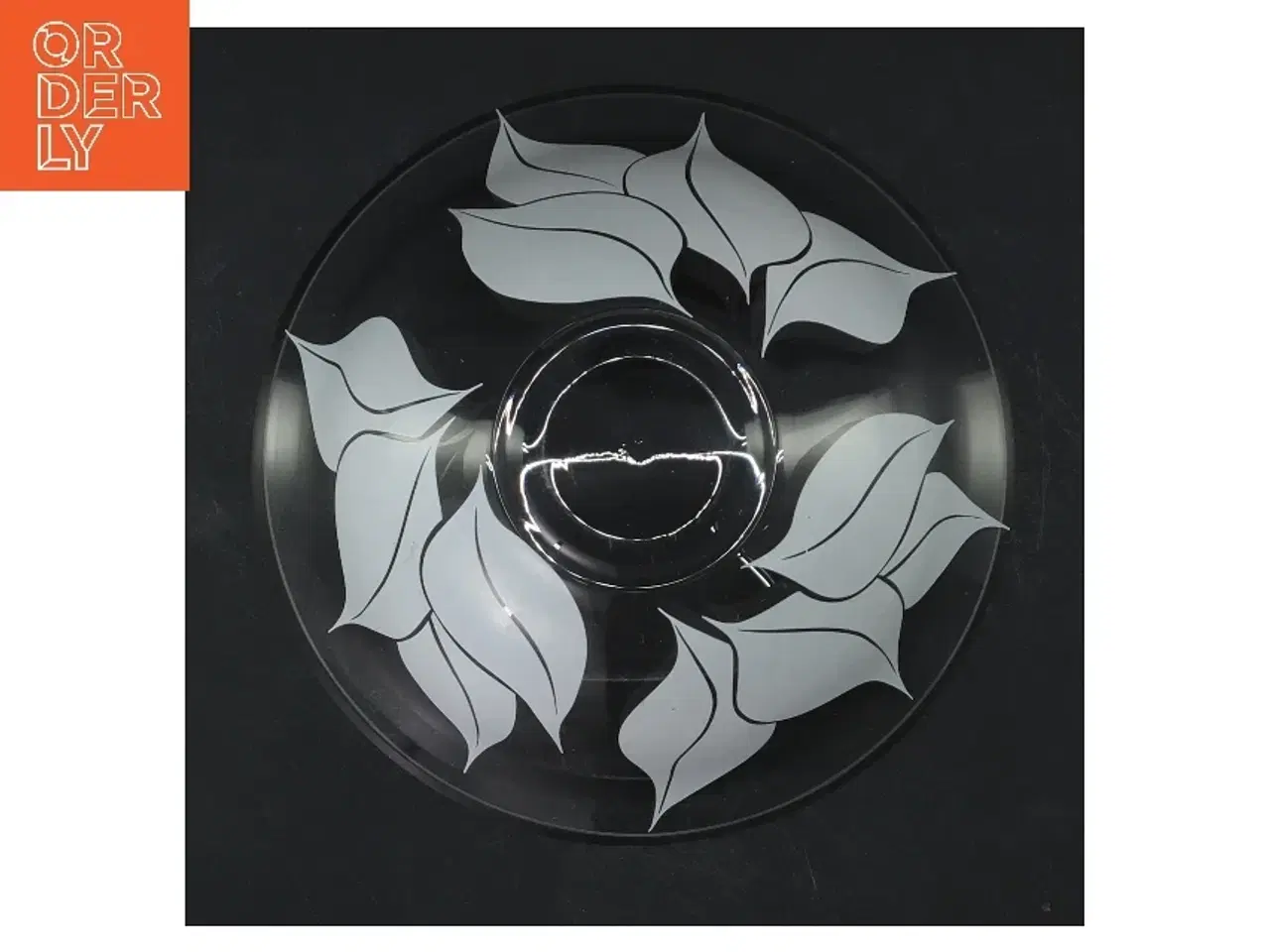 Billede 2 - Glas skål med bladdesign (str. Ø 16 cm)