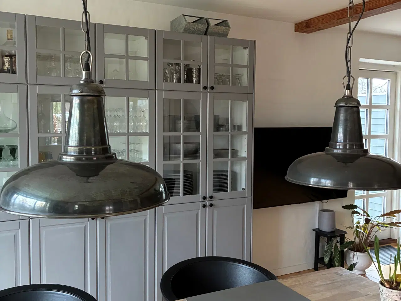 Billede 1 - Spisebordslamper, Antik sølv 