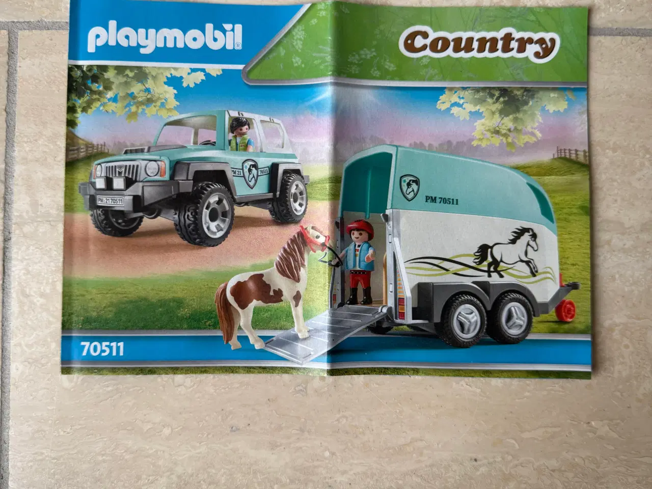 Billede 10 - Playmobil 70511 bil, ponytrailer, hest, 2 figurer