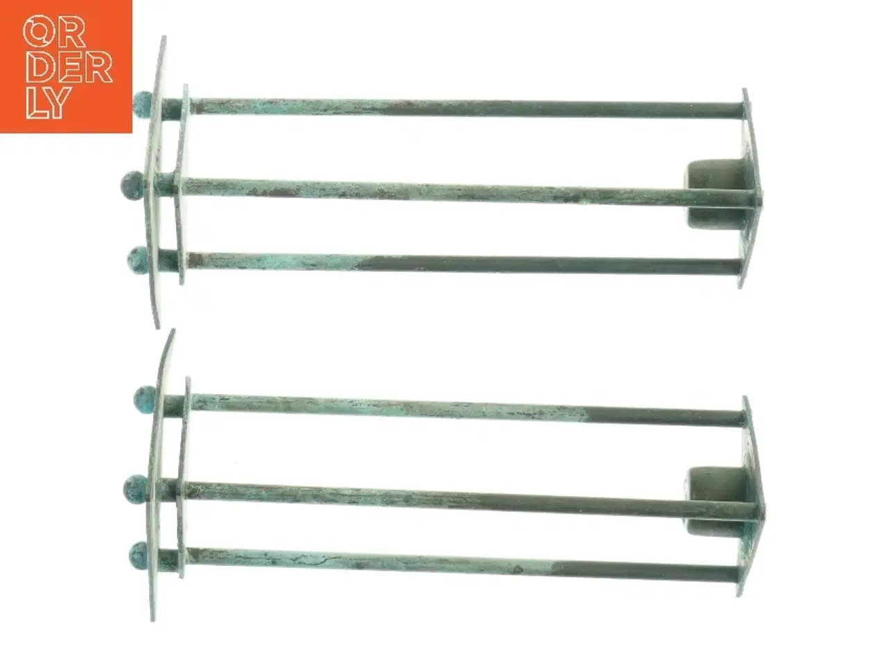 Billede 2 - Metallysestager i trekantet design (str. 20x10 cm)