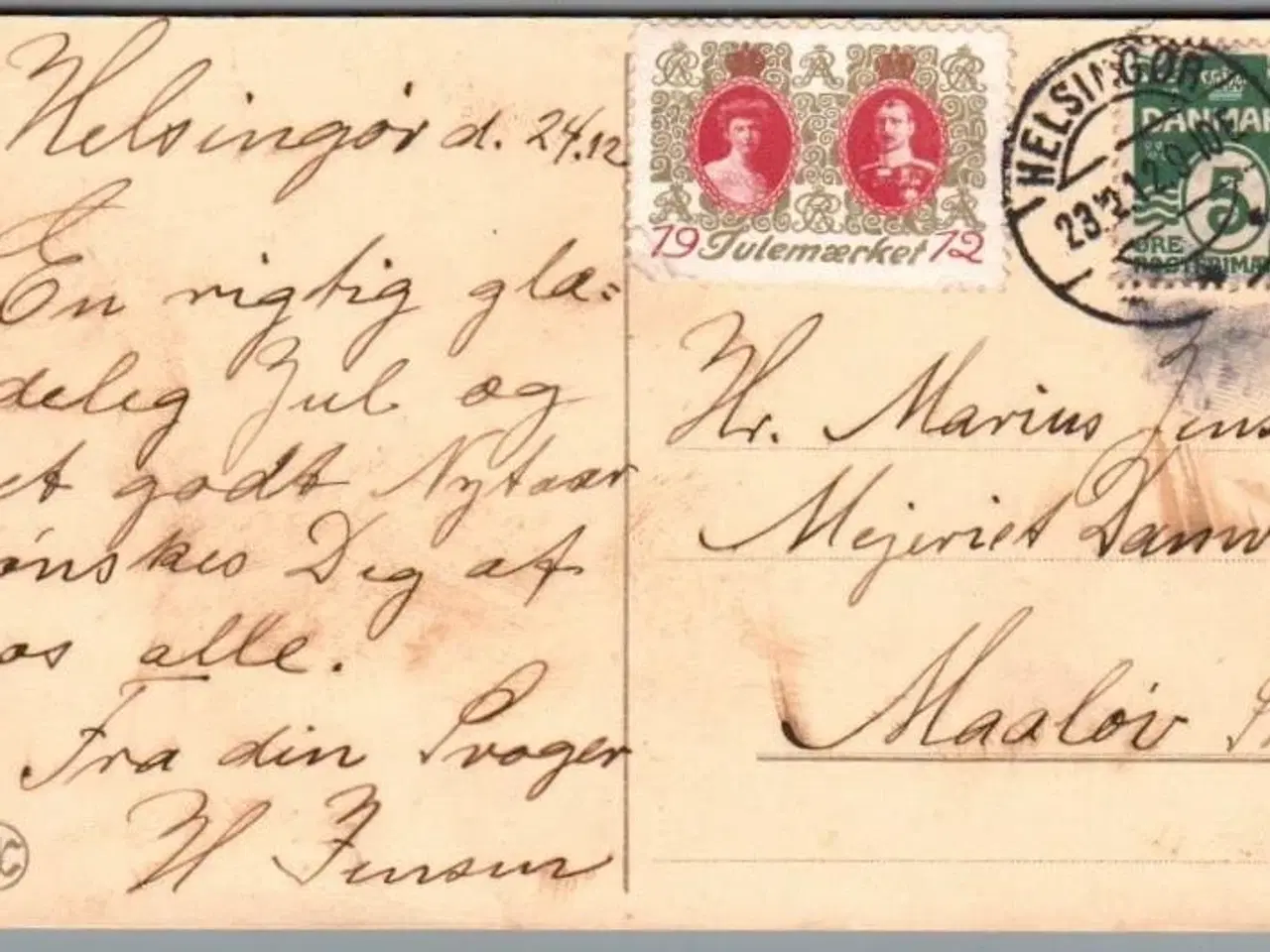 Billede 1 - Julemærke 1912 på Postkort