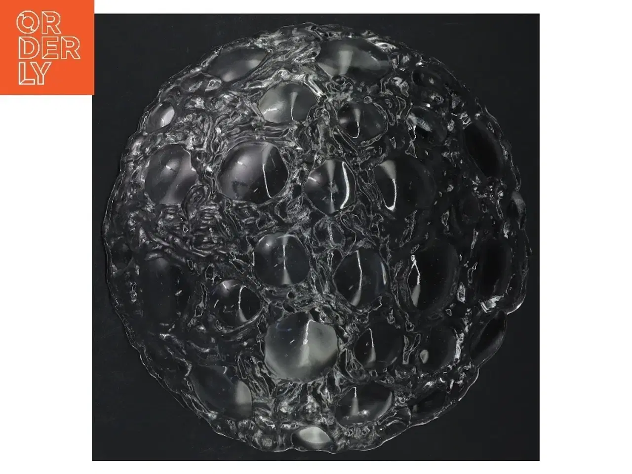 Billede 3 - Glas skål med dekorativ struktur (str. Ø 20 cm)