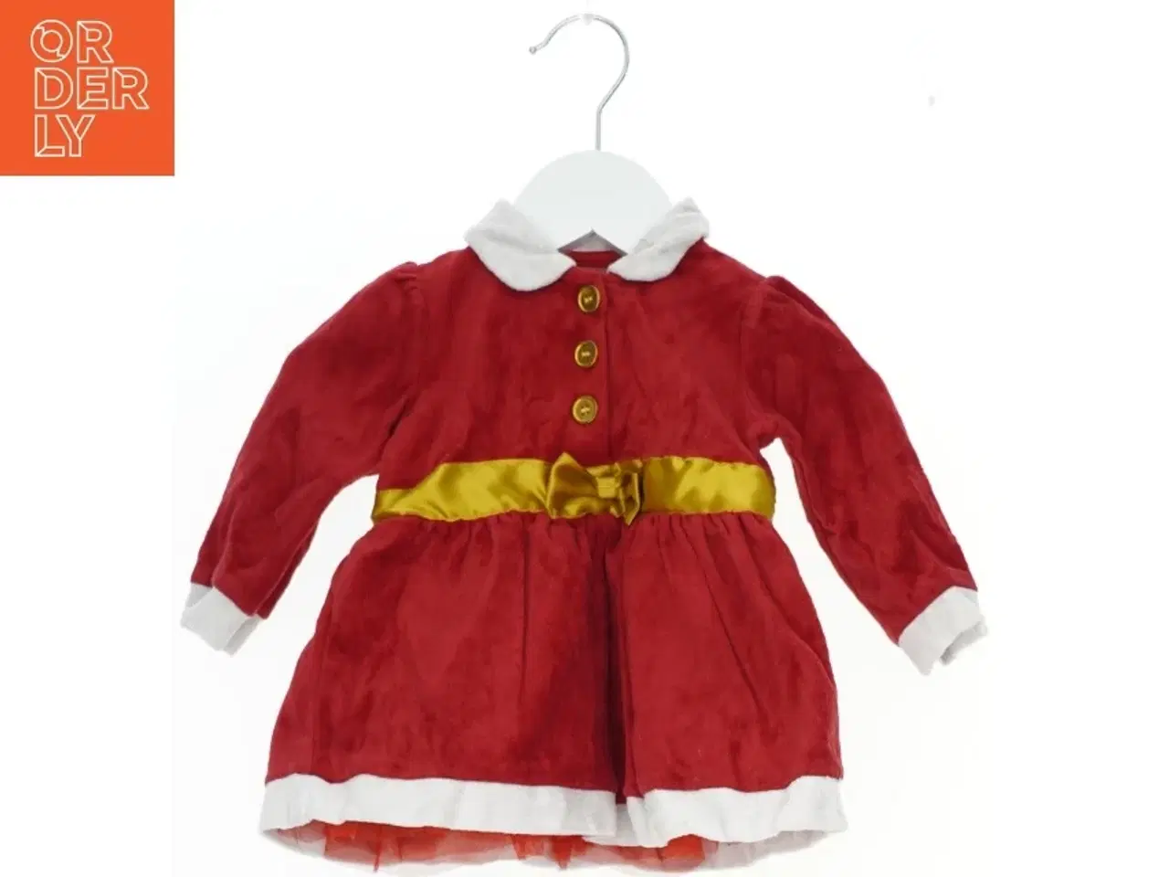 Billede 1 - Rød julekjole med guldbånd fra VRS (str. 62)
