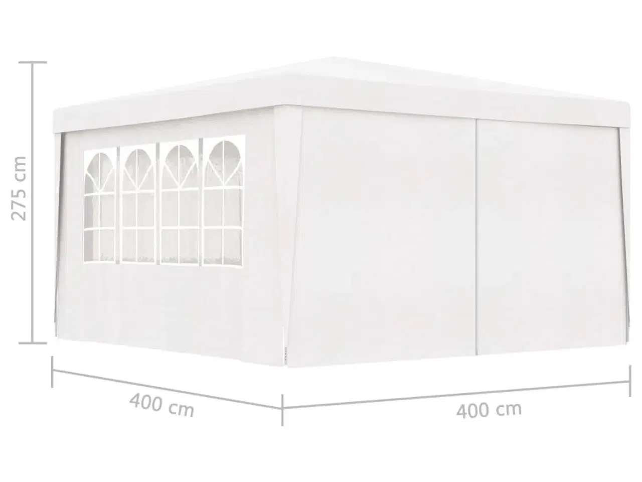 Billede 8 - Festtelt med sidevægge 4x4 m 90 g/m² hvid