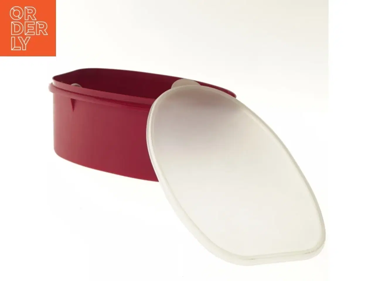Billede 2 - Rød plastkontainer med låg fra Tupperware (str. Ø 29x Ø 19x14,5 cm)