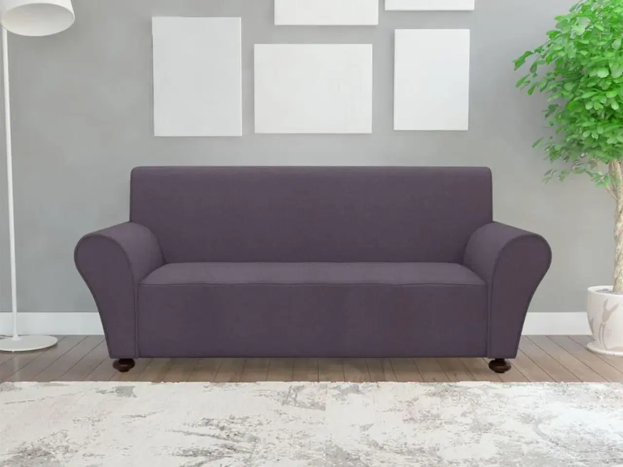 Billede 1 - Elastisk sofabetræk polyesterjersey antracitgrå