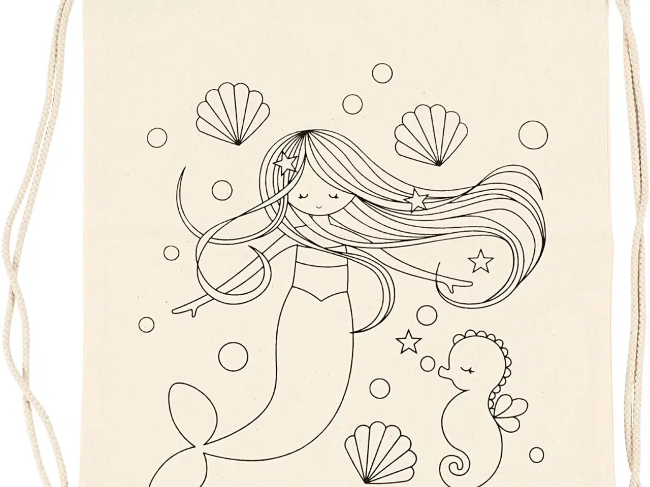 Billede 1 - Gymnastikpose Havfrue - Farv din egen 100% bomuld