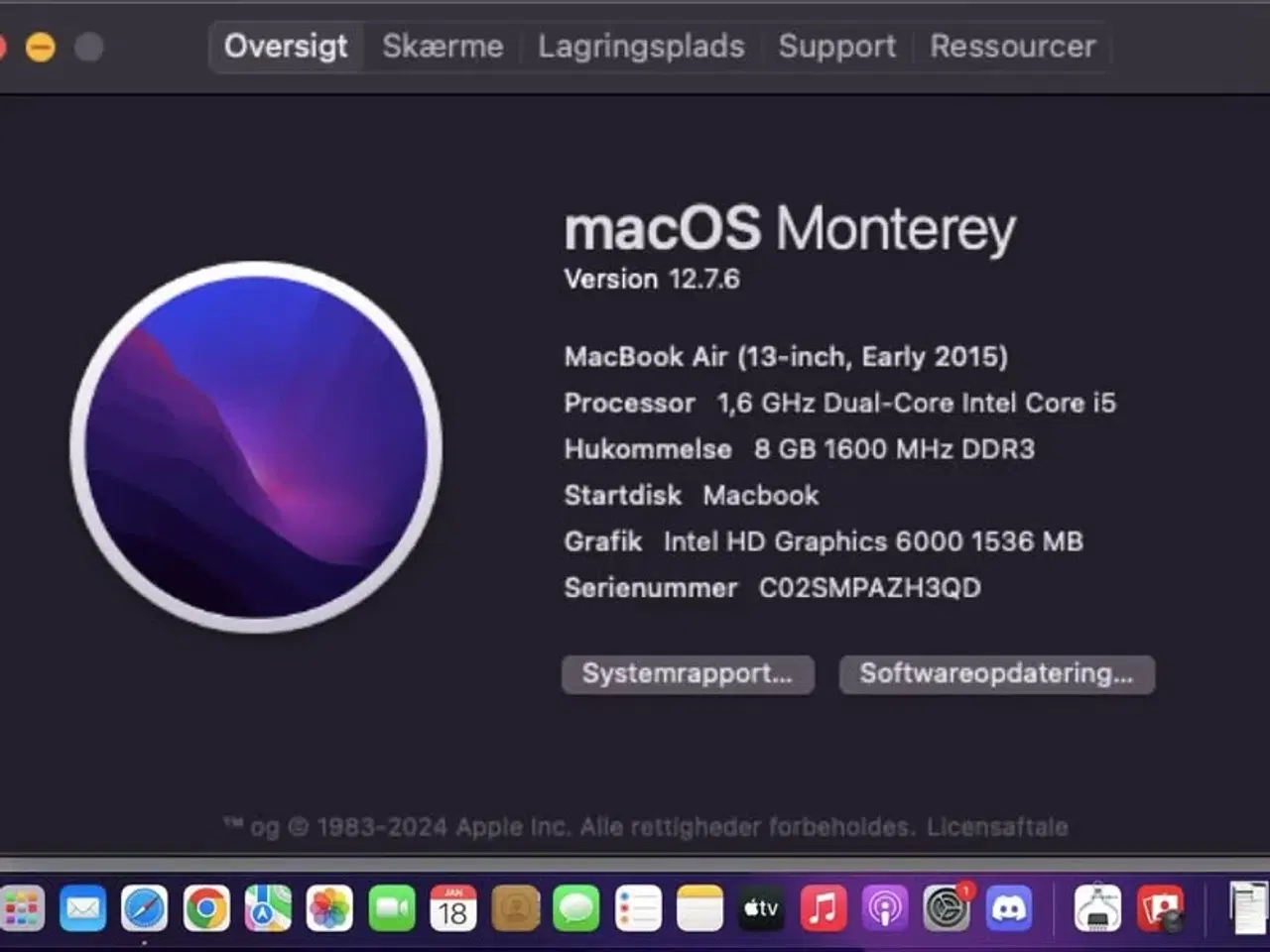 Billede 1 - Macbook air (early 2015) Byd gerne!