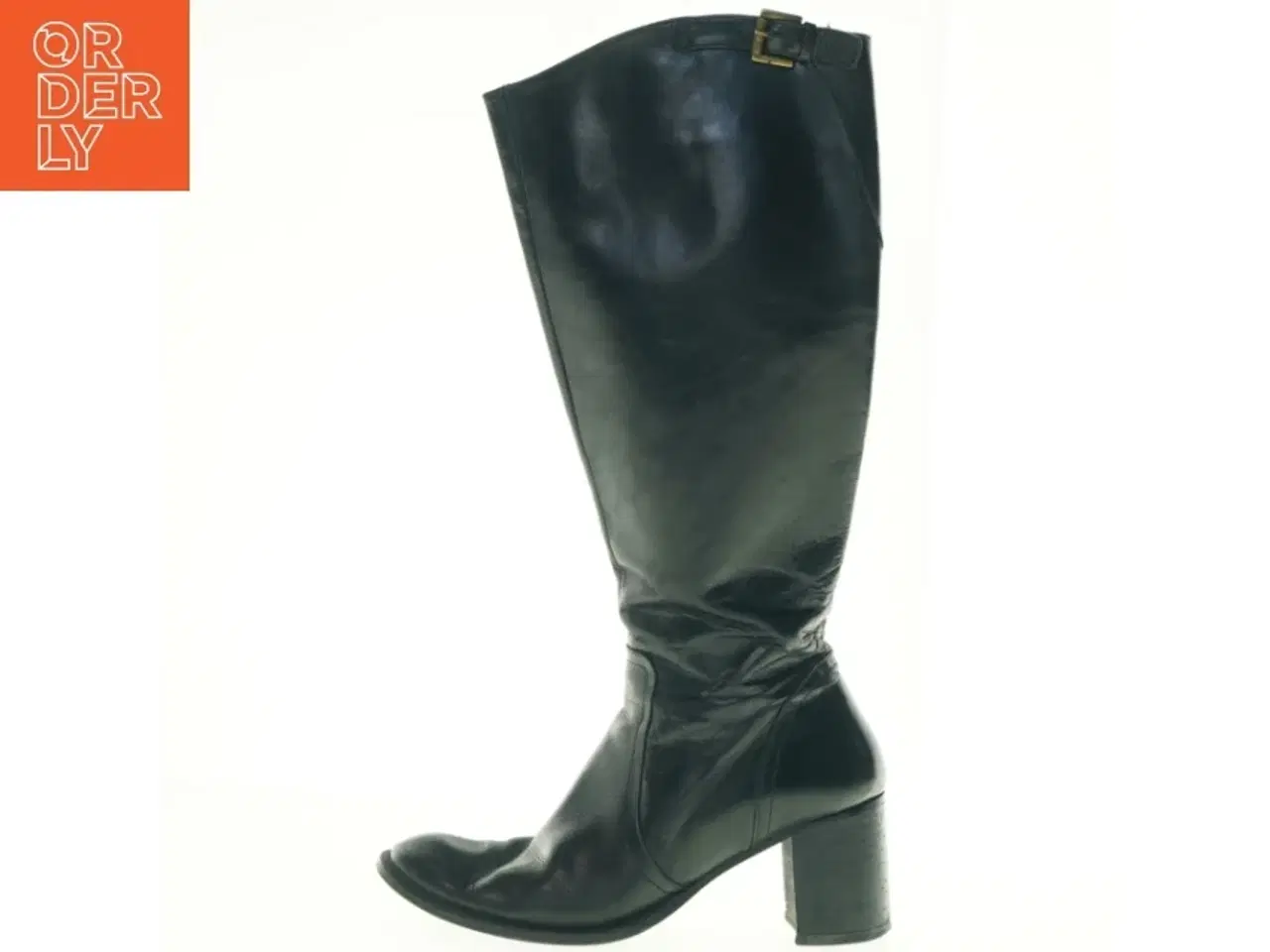 Billede 1 - Sorte læderstøvler (str. 41)