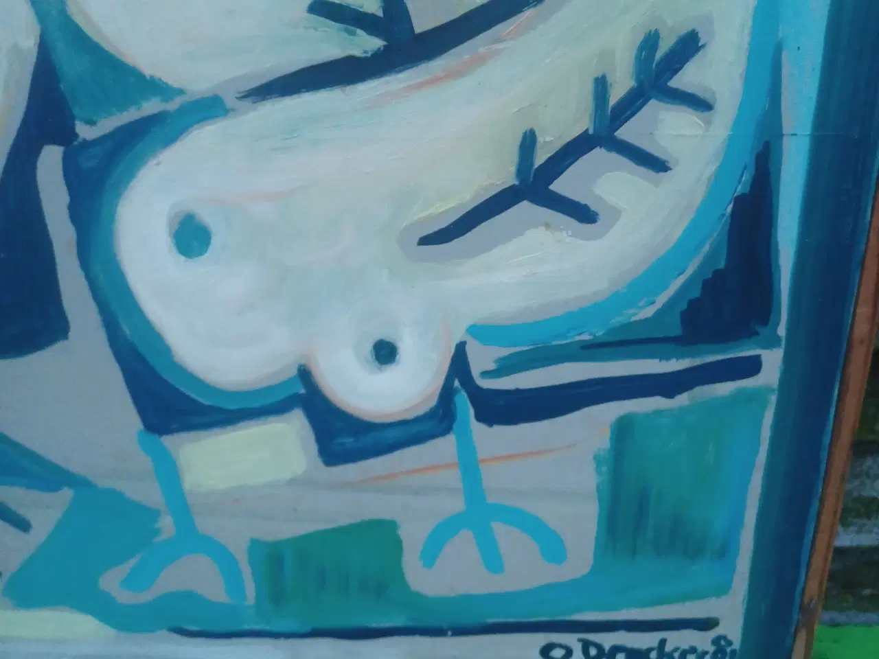 Billede 2 - "Tegn i blåt" flot maleri af Ole Dencker