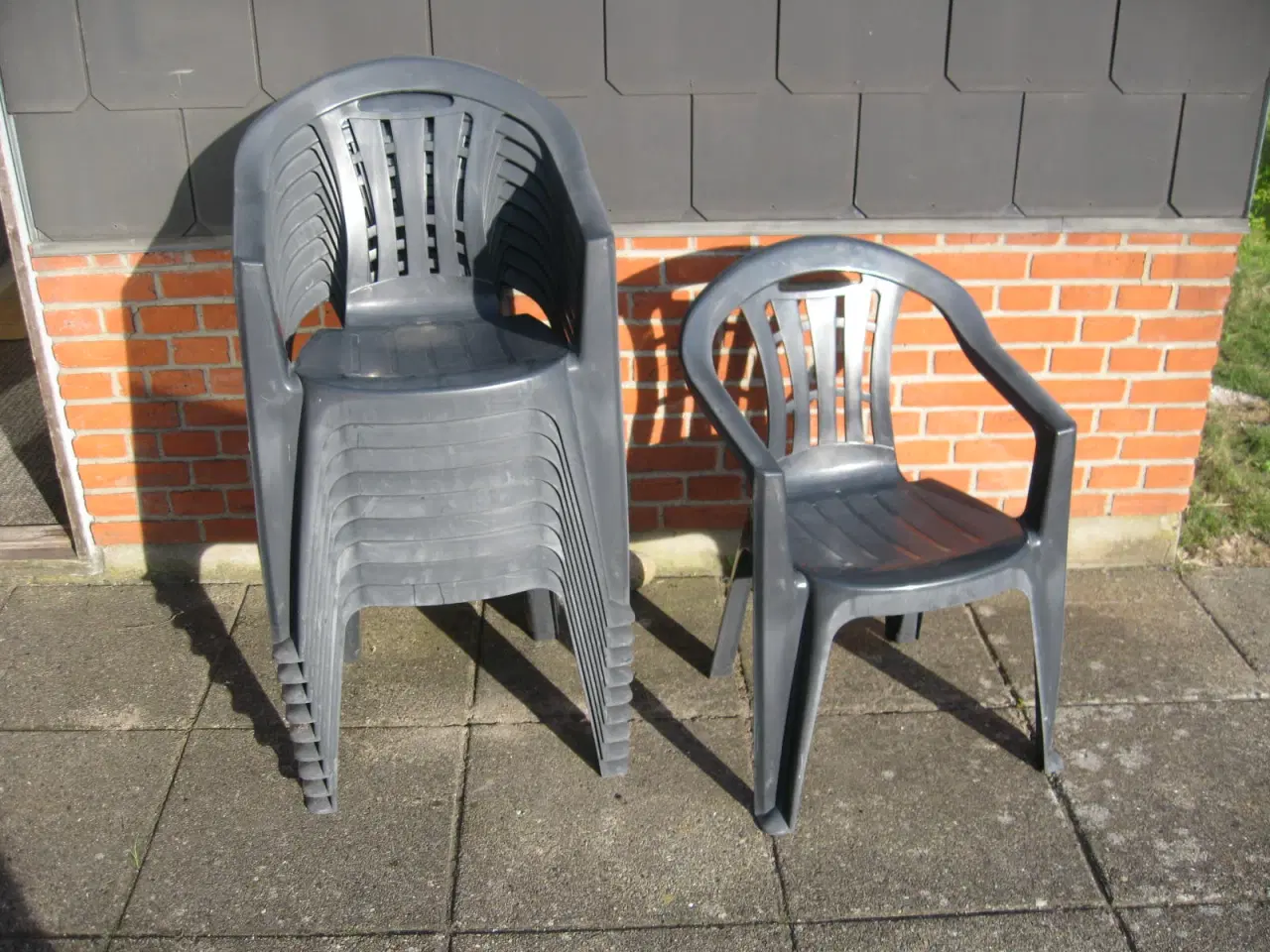 Billede 1 - 10 stk. Havestole - Stabelbarer
