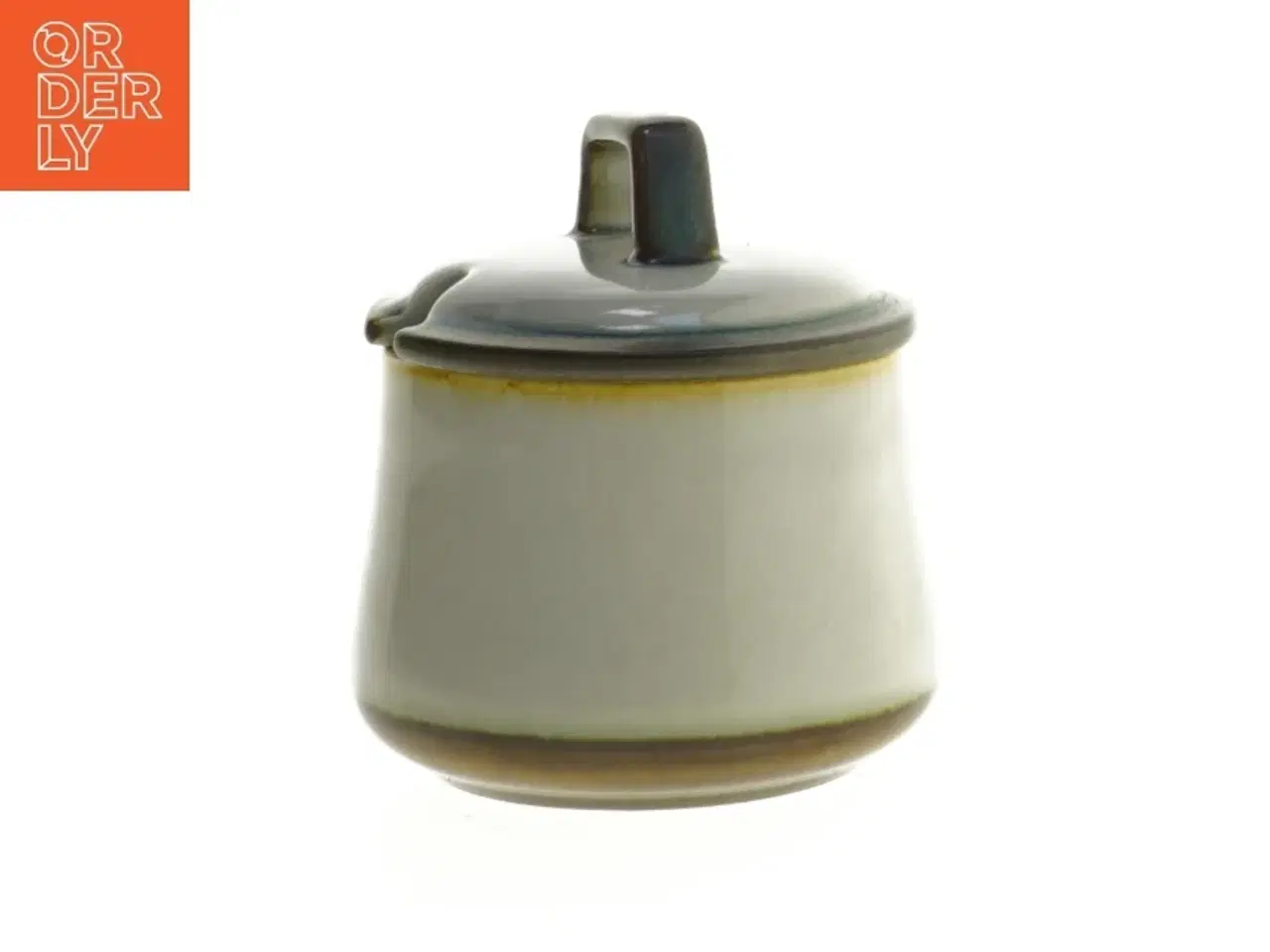 Billede 2 - Stentøj nr 302 sukkerskål/ marmeladekrukke med låg fra Bing &Grøndal (str. Ø 9 cm)
