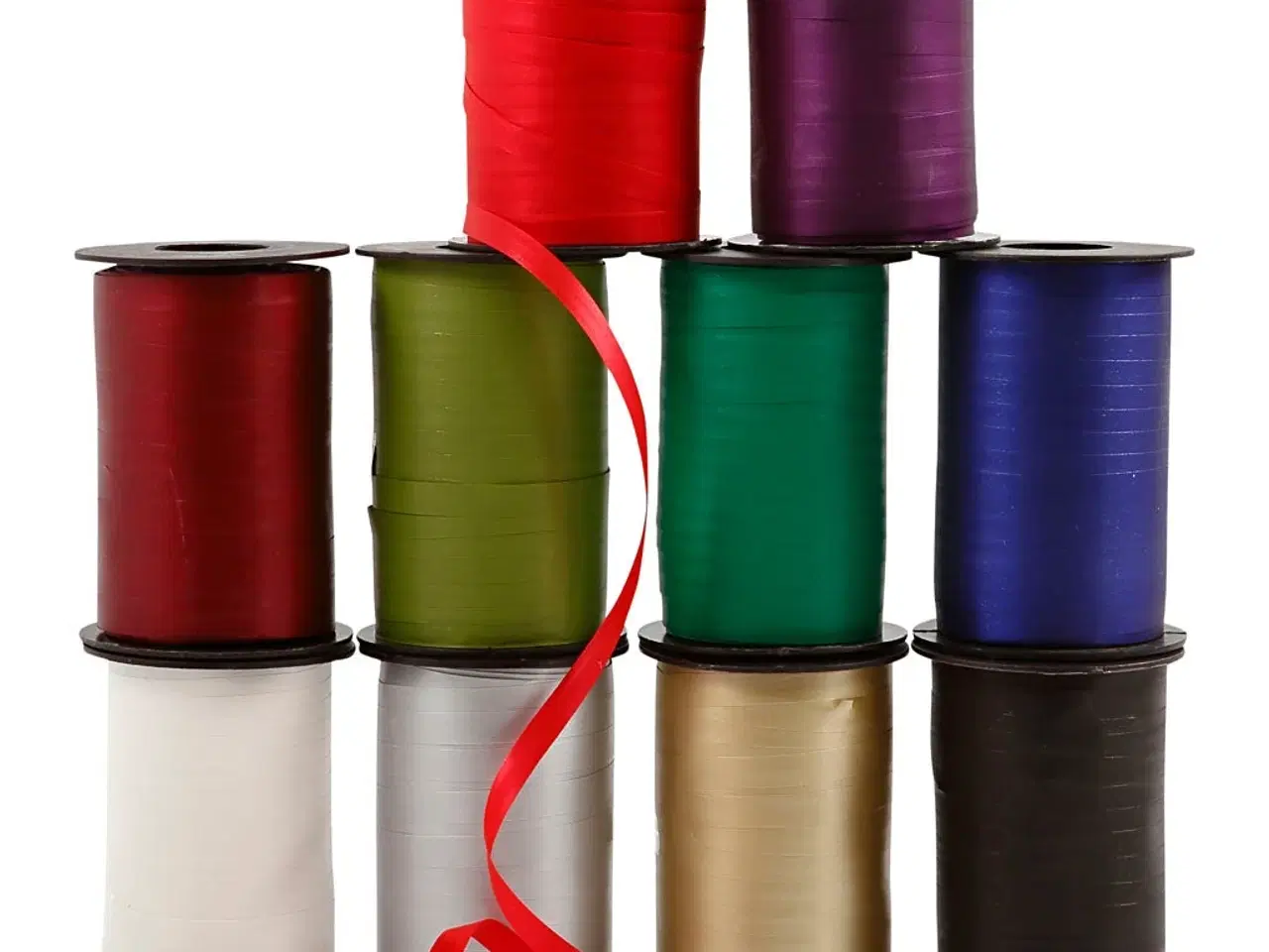 Billede 1 - Assorteret Gavebånd 10 mm - 10 ruller á 250 m